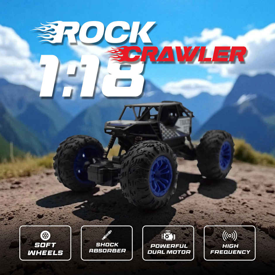 SEEDO Remote Control Car 1:18 , 2.4 GHz, Type-C Rechargeable, Fast Speed Rock Crawler | Blue