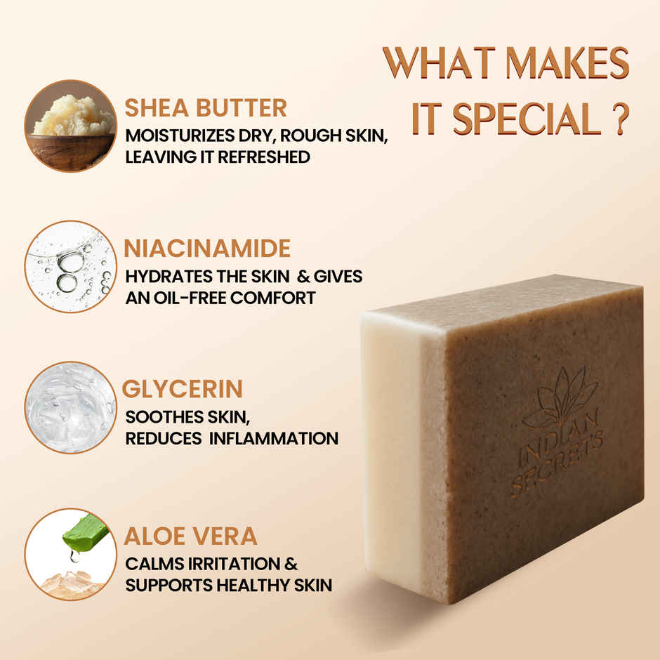 Indian Secrets Scrub Soap | Hyaluronic Acid & Coconut Milk