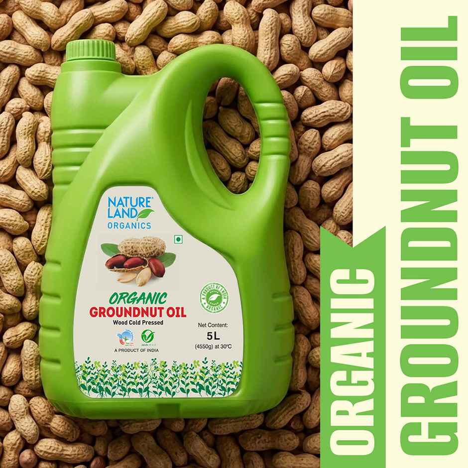 Natureland Organics Groundnut (Peanut) Cold Pressed Oil | Healthy Cooking Oil