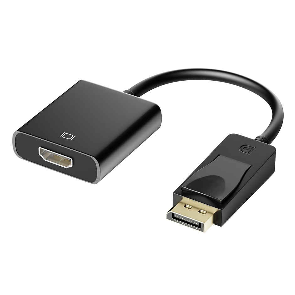 Sounce Display Port to HDMI Adapter, 1080p Display Port DP to HDMI Cable Male to Female Port Support Video & Audio Compatible with Computer, PC, Monitor, Projector, HDTV (Not Bidirectional)