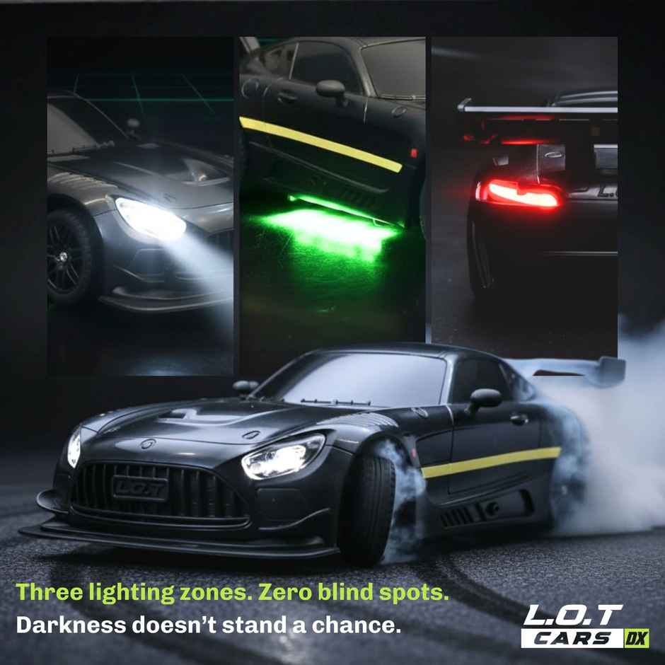Legend of Toys Shadow Remote Control Drift Car 20Kmph 2.4Ghz | LED Lights Asphalt Black