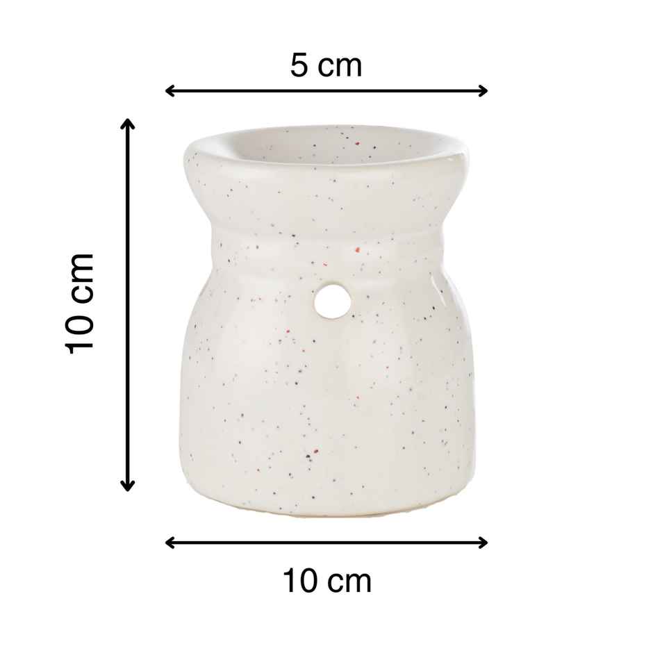 Asian Aura Ceramic Candle Diffuser with Rosy Romance & Lavender Oils | 10 ml Each + Tea Light
