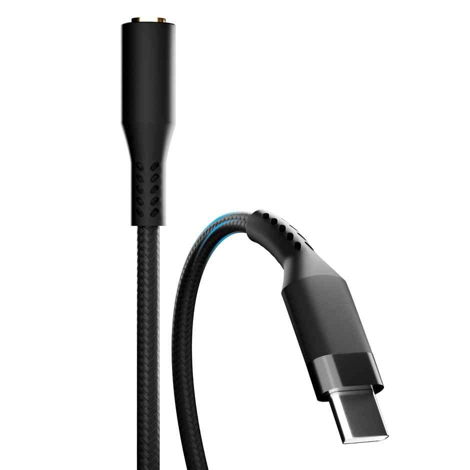 Ailkin Type-C to 3.5mm Audio Jack Connector|Adapter with DAC for Type C Phones [Black]