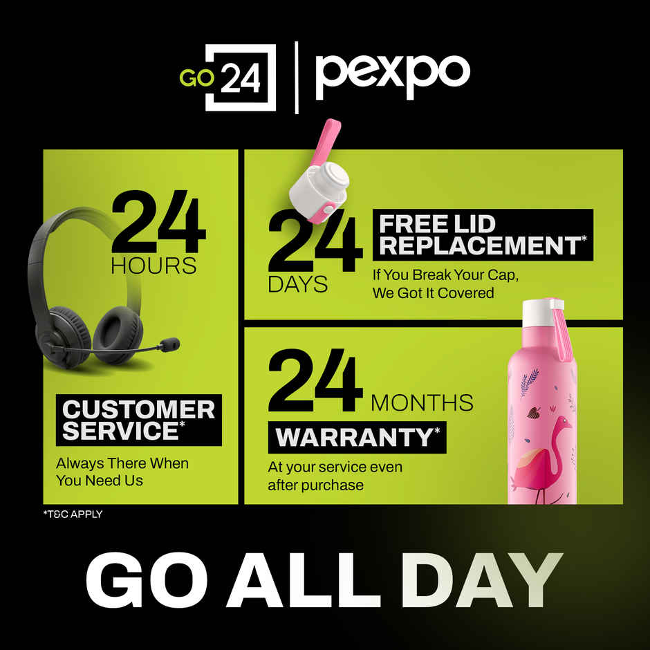 Pexpo 24 Hrs Hot & Cold Isi Certified Oslo With Printed Design Vacuum Insulated Bottle 750 ml Flask