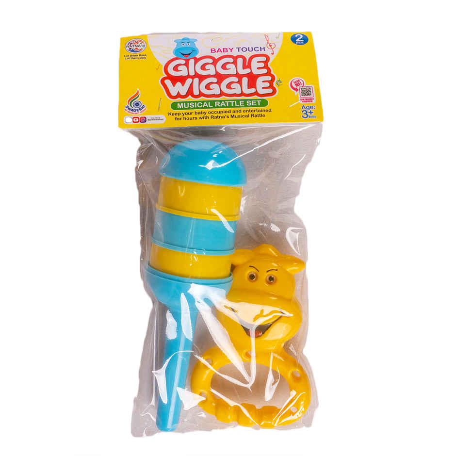 Ratna's Giggle Wiggle Mu.Rattle 2Pcs - Assorted