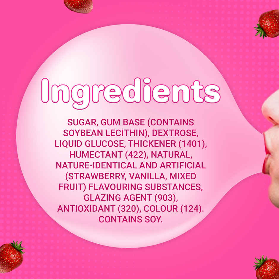 Boomer Krunch Strawberry Flavour Bubble Gum Tube