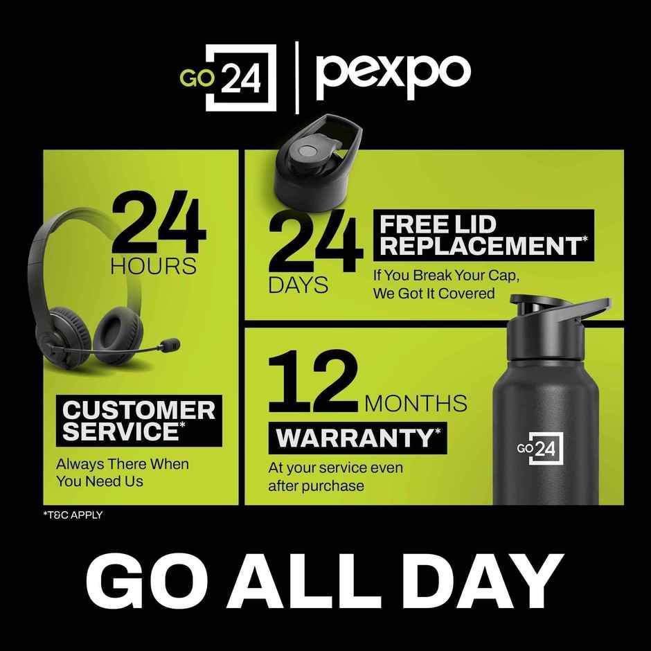 Pexpo Stainless Steel Chromo Sports/Fridge Sipper Water Bottle | Knight Black | 1 L
