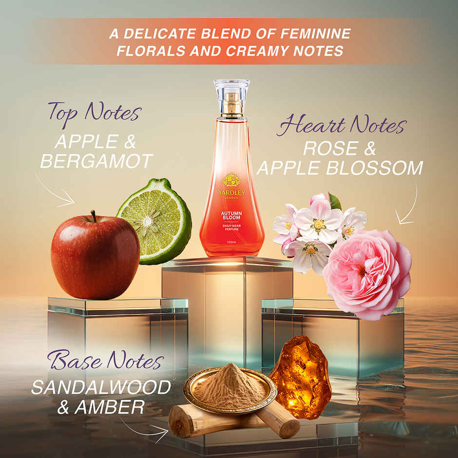 Yardley London Autumn Bloom Daily Wear Perfume | Plumeria And Orange Peony Perfume For Women