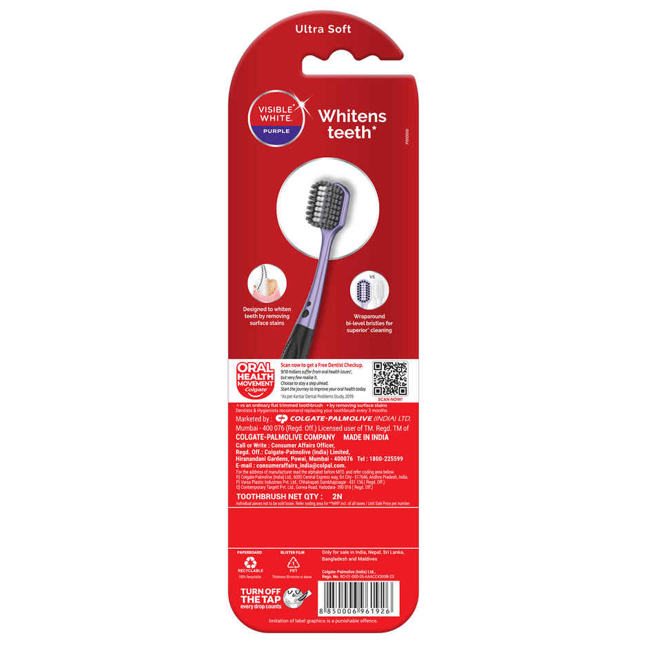 Colgate Visible White Purple Toothbrush