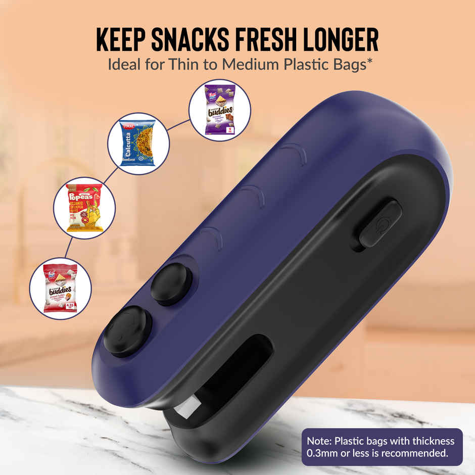 Aroma Portable Handheld Sealer for Mini Food Packet Sealer with Type C Charging Hand Held | Blue