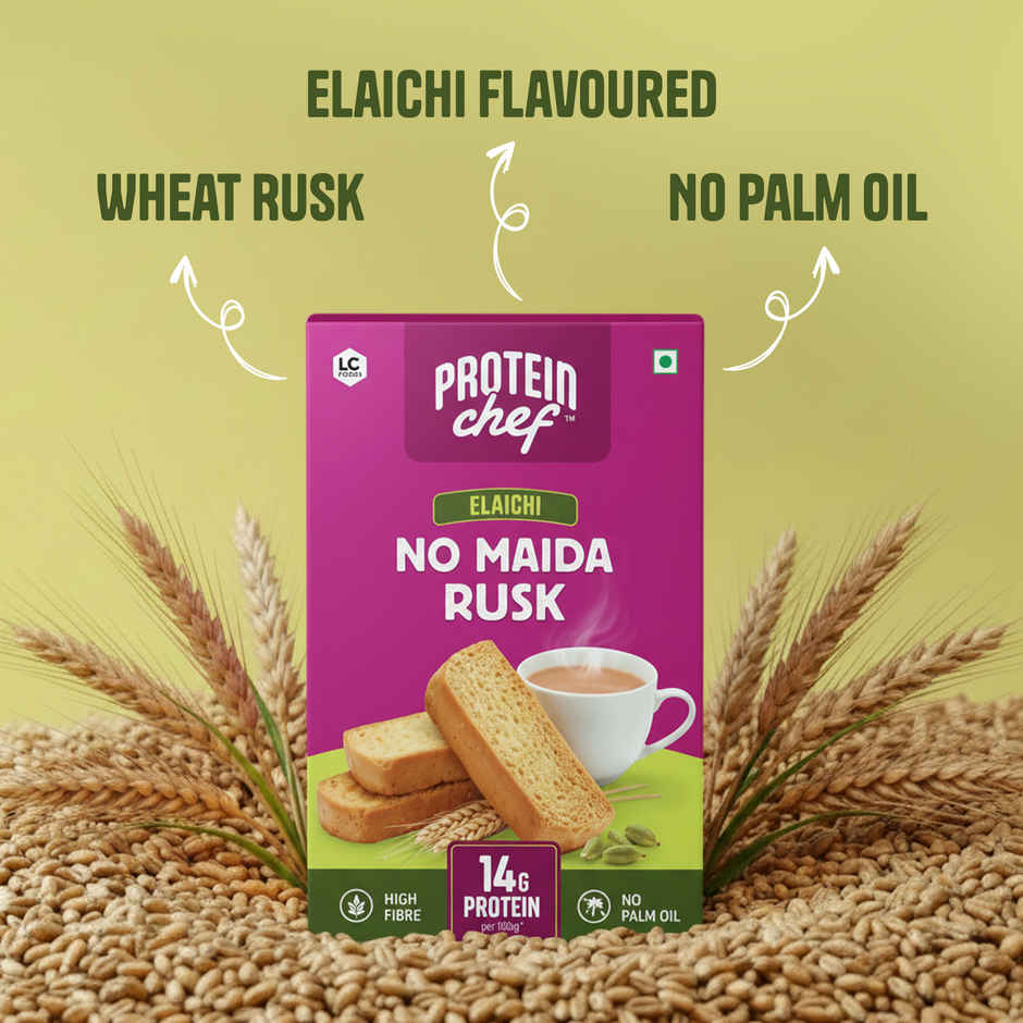 Protein Chef High Protein No Maida Premium Rusk (Elaichi Toast)