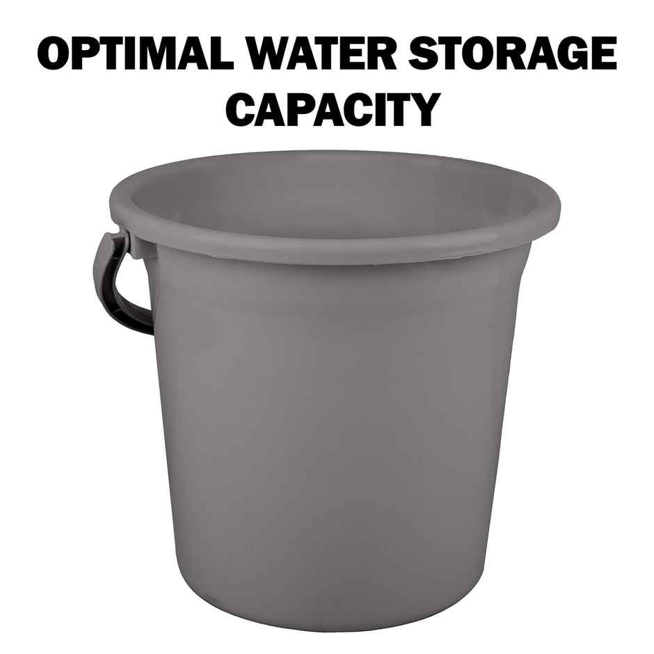 Kuber Industries Plastic Strong Bucket for Bathroom for Bathing|18 L|Gray
