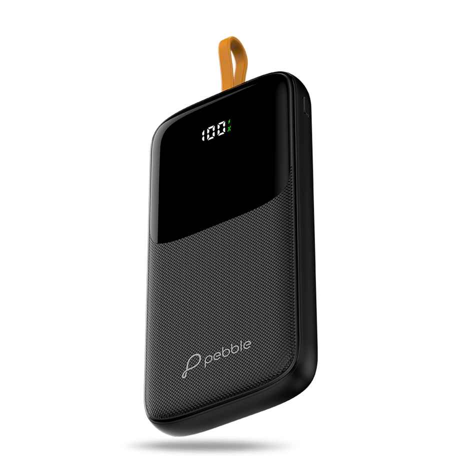 Pebble Rapid Electra10 10000mAh Power Bank | 22.5W Fast Charging | Inbuilt Cable & Display