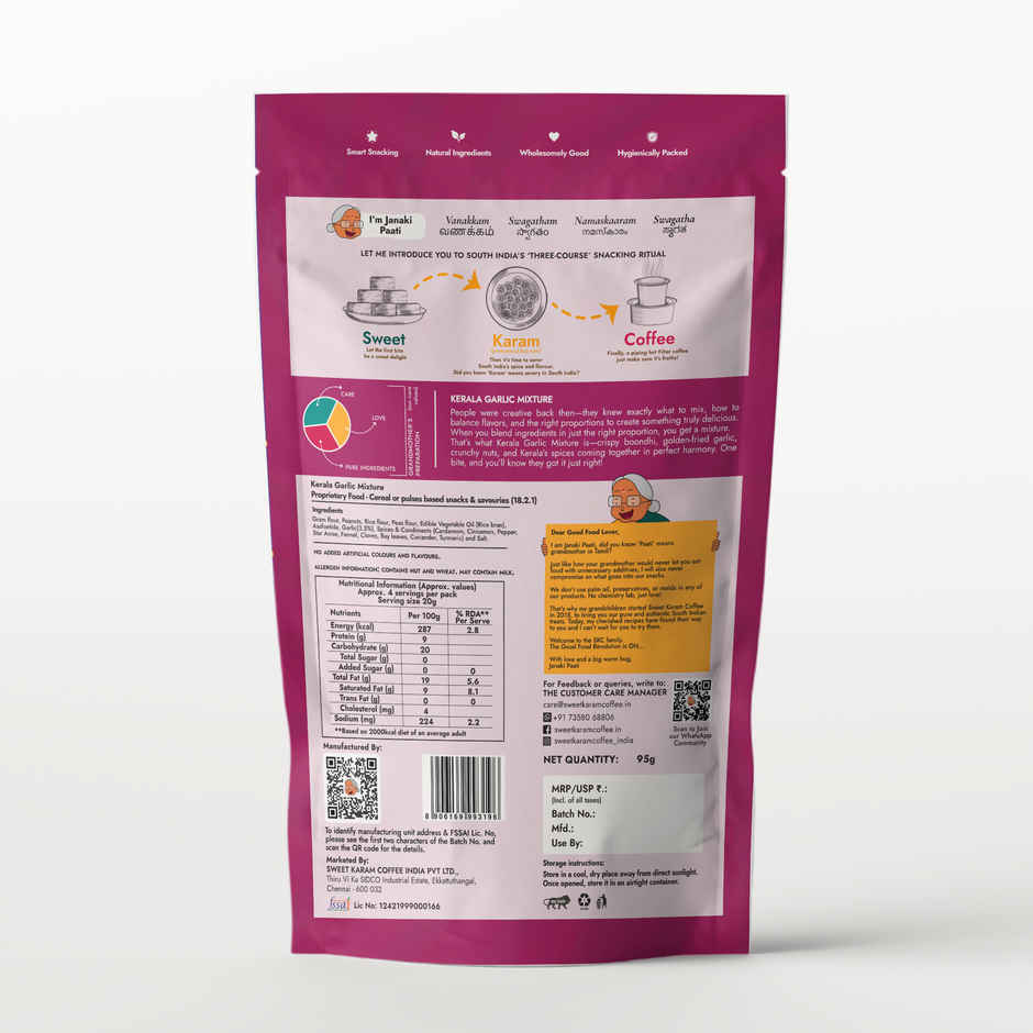 Sweet Karam Coffee Kerala Garlic Mixture - No Palm Oil