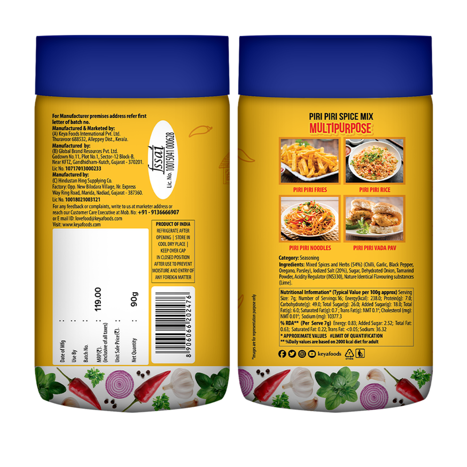 Keya Piri Piri Exotic Spices Mix Sprinkler