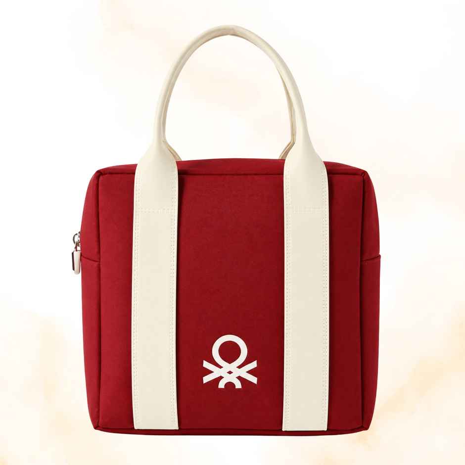 United Colors of Benetton Lunch Bag | Polyester | With Back Pocket | Maroon