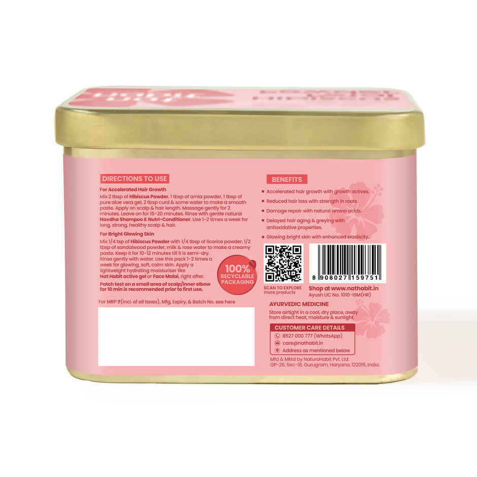 Nat Habit Natural Hibiscus Powder for Hair and Skin Care