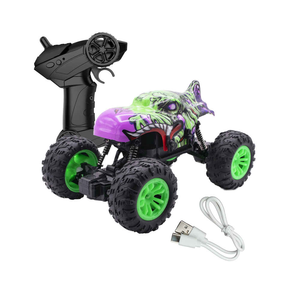 SEEDO Remote Control Car 1:18,2.4 GHz, Type-C Rechargeable,Fast Speed Rock Crawler Truck Dino|Green