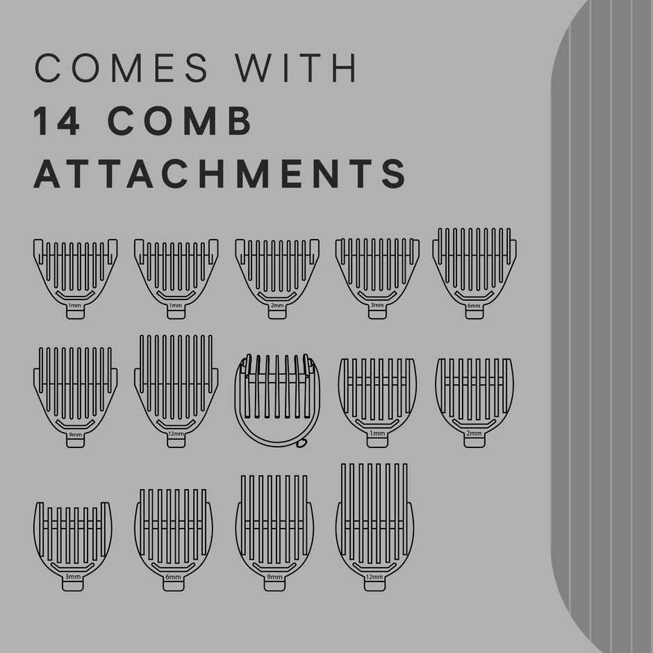 Winston Groom Pro 5 in 1 Grooming Set for Men with 14 Length Attachment Comb