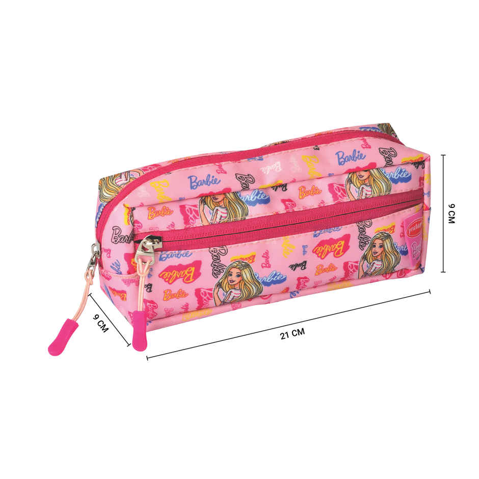 PRATAP Double Zip Cloth Full Printed Pouch | Pink, Barbie