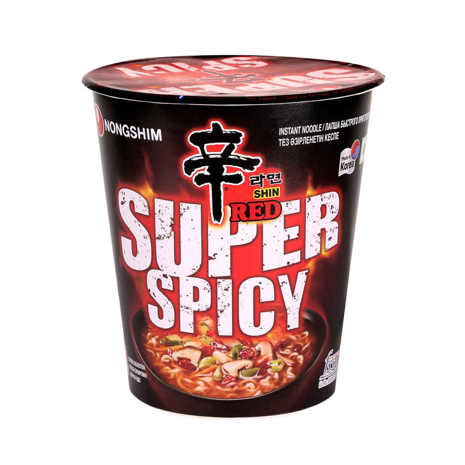Korean Nongshim Shin Red Super Spicy Cup Veg Combo