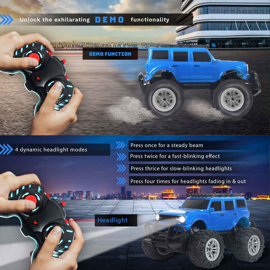 Race N Roll Off Roader Rechargeable Remote Control Monster Truck - For Blue
