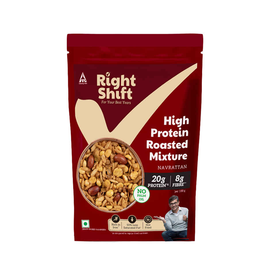 Right Shift High Protein Roasted Mix, Navrattan, No Palm Oil, 20g Protein, Not Fried, 6g Fibre