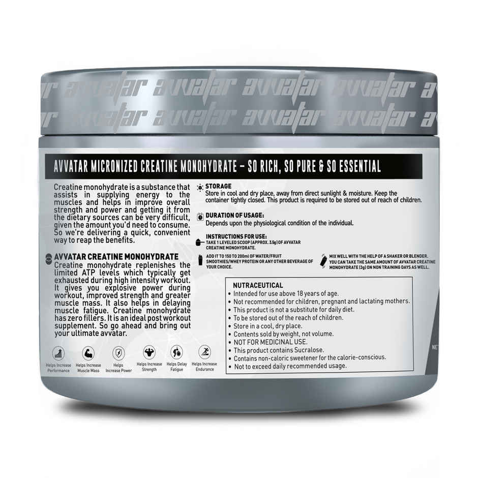 Avvatar Creatine Monohydrate Cola Flavor | 30 Servings