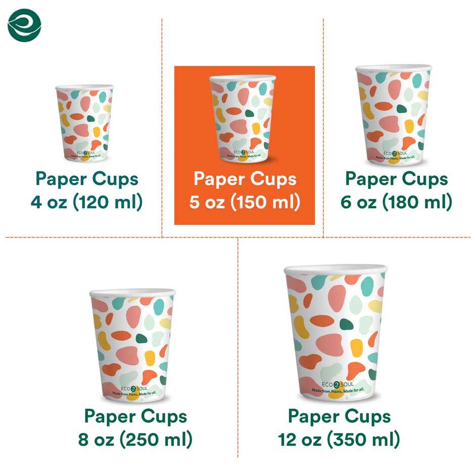 Paper Cup | Multicolour | 150 ml | Eco Soul
