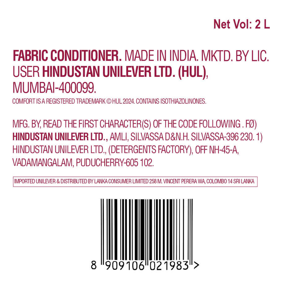 Comfort Lily Fresh After Wash Fabric Conditioner Bottle