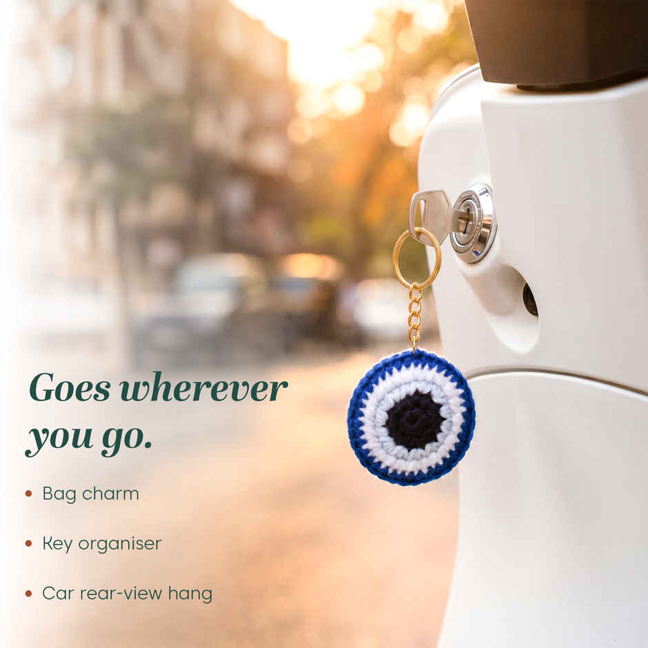 Kyari Handmade Crochet Evil Eye Keychain