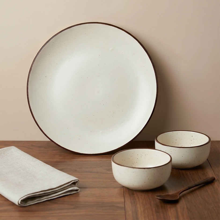 The Earth Store Creme Matte Ceramic Dinner Set