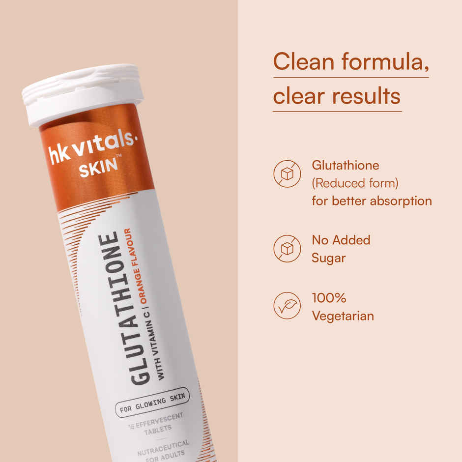 hk vitals Glutathione (Orange, 15 Effervescent Tablets)