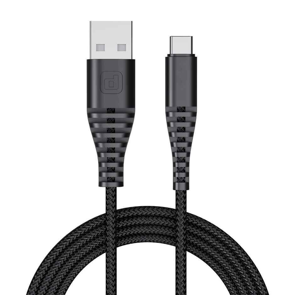 Dubstep Blaze Ultra 30W USB A to Type-C 3.5Amp Fast Charging Tangle Free Sturdy 100 cm Cable for Smartphones, Tablets & Other Type-C Devices with 480 Mbps Data Transmission - Black