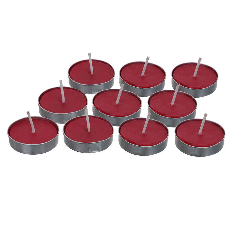 Scented Tea Light Candles | Rose | Pack of 10 | eCraftIndia