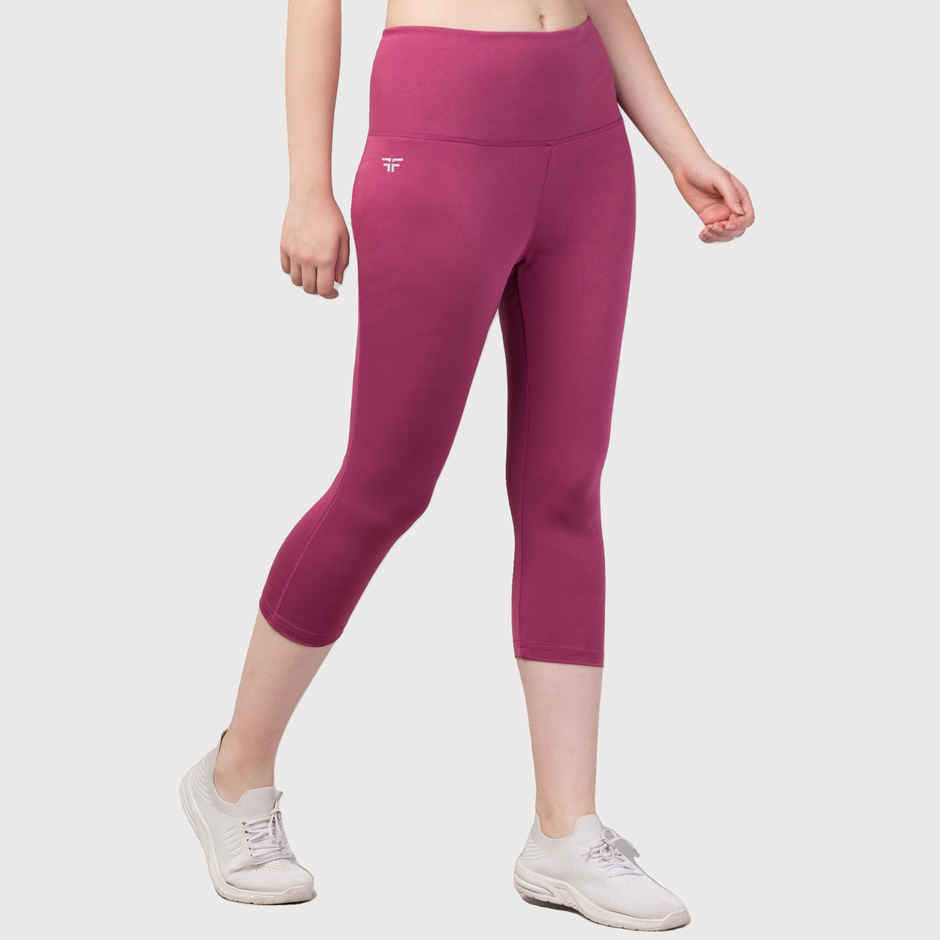 Fflirtygo Women's Capri 4 Way Stretch Slim Fit Leggings Fsc Burgb | S