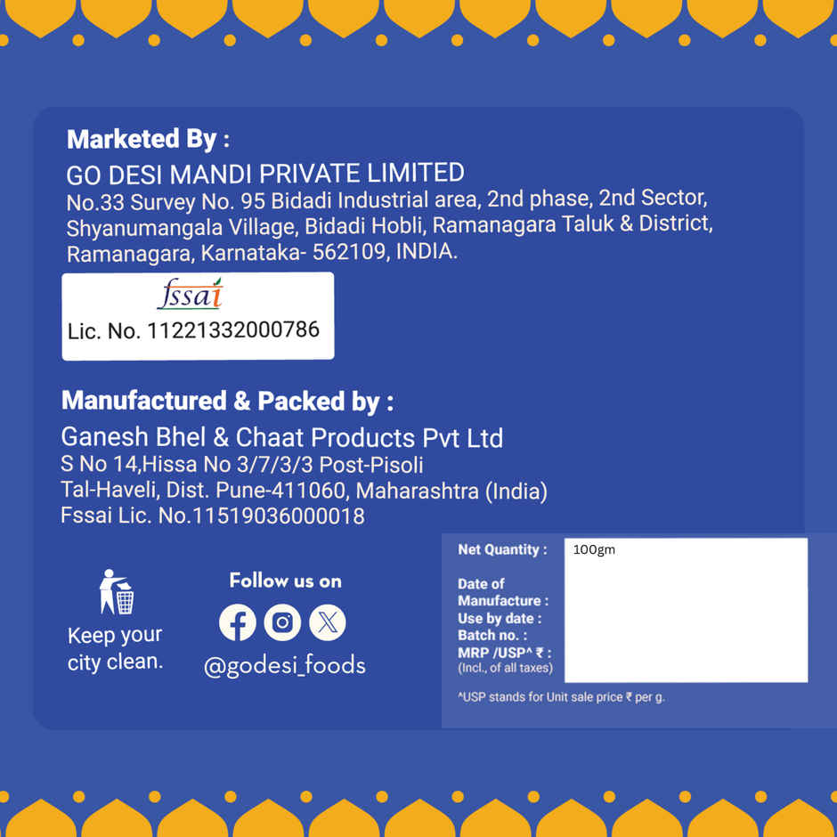 GO DESi Bombay Bhelpuri with Chutney, No Palm Oil