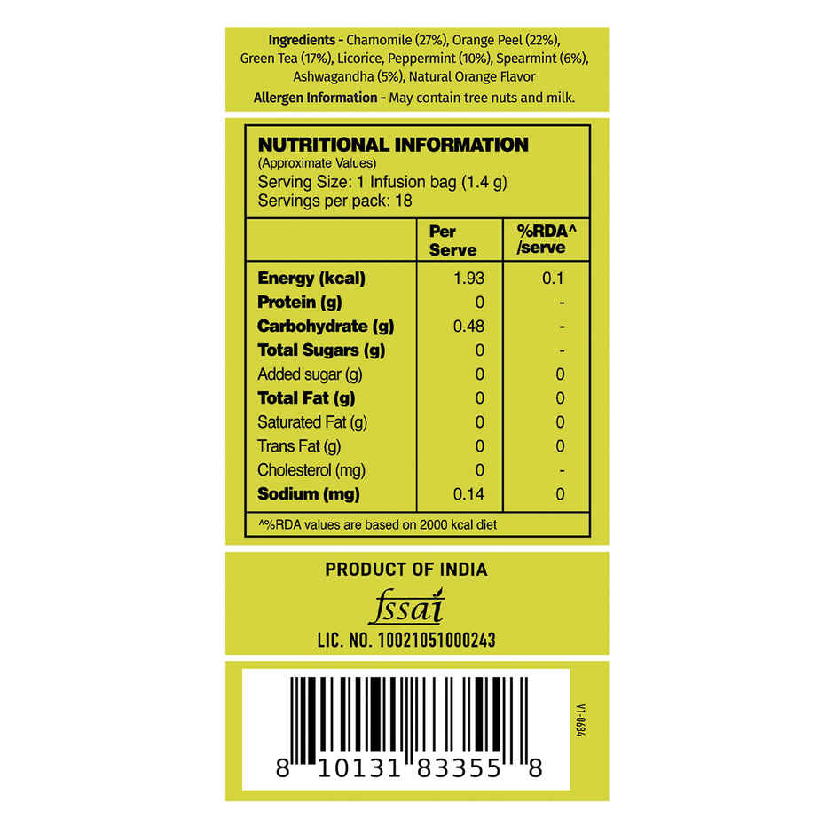 Vahdam Ashwagandha Green Tea Chamomile Mint