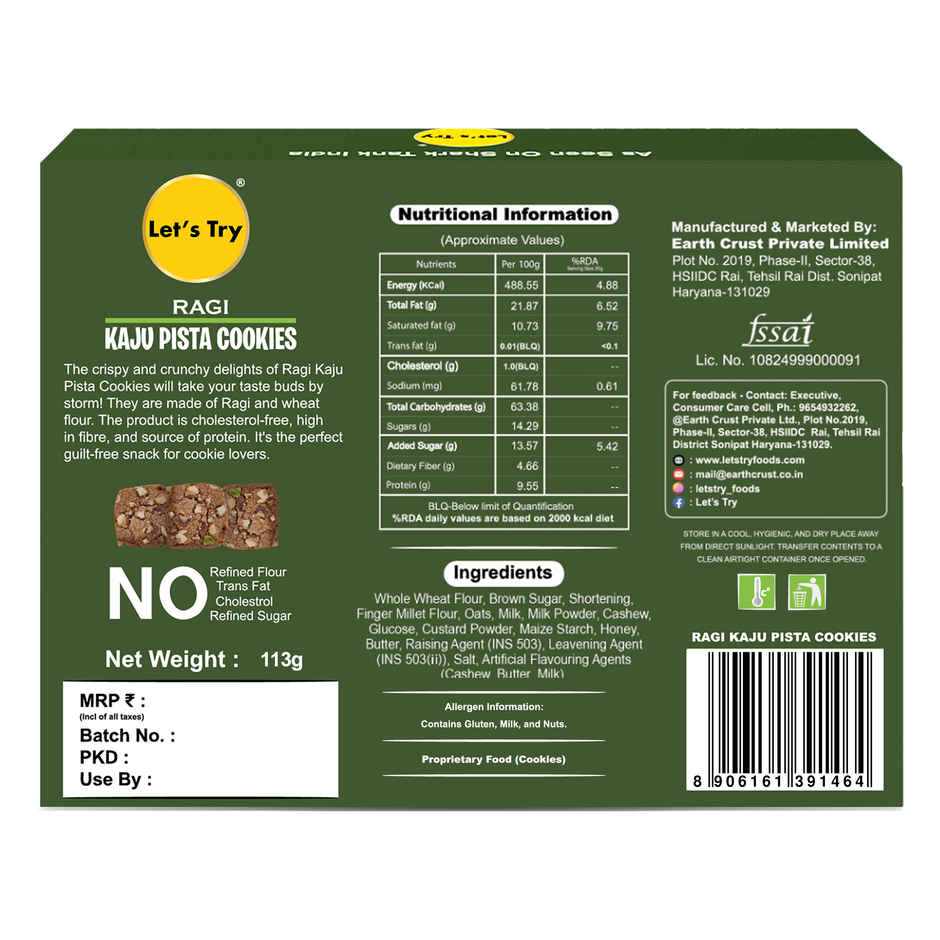 Let's Try Ragi Kaju Pista Cookies