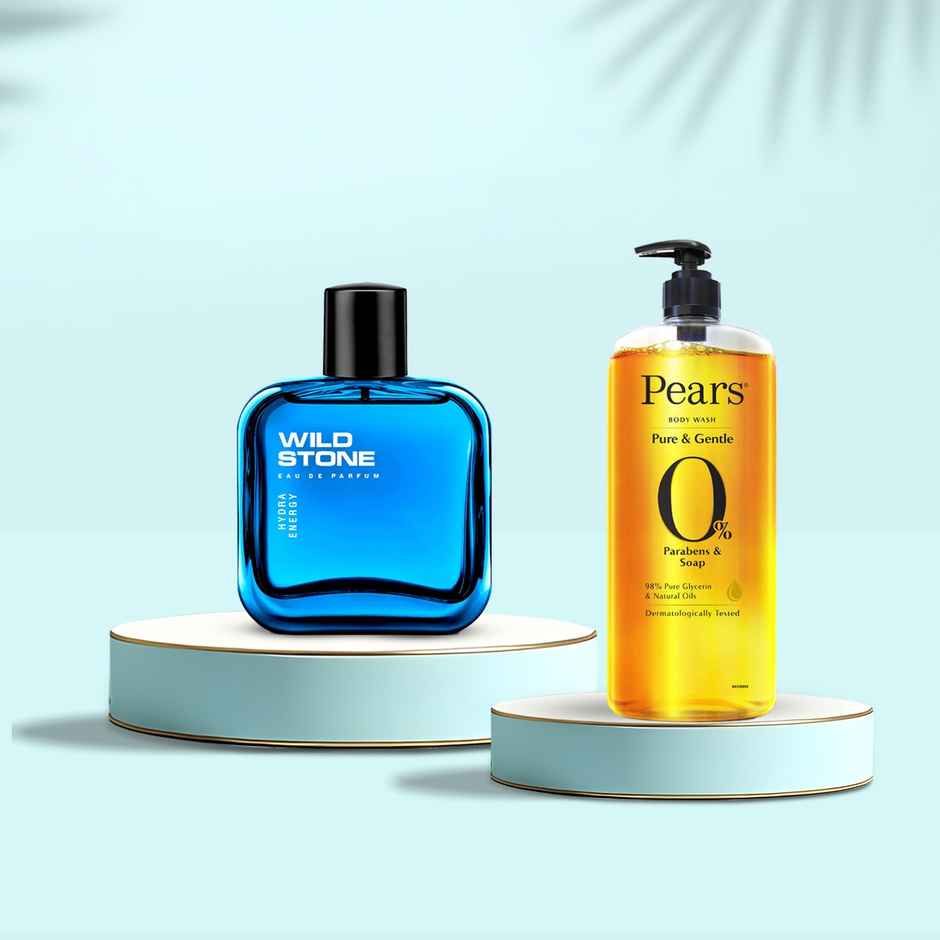 Pears Pure & Gentle Shower Gel Supersaver Xl Pump Bottle With 98% Pure Glycerine (750ml) & Wild Stone Hydra Energy Perfume For Men (100ml) Combo