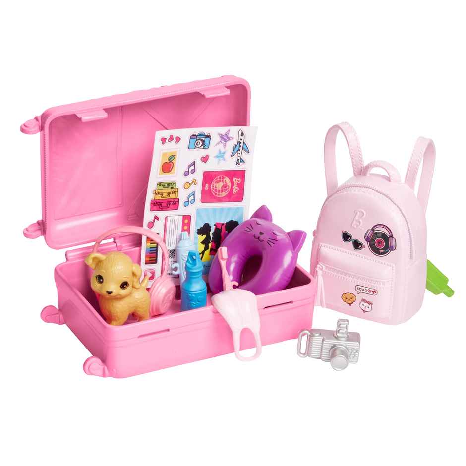 Barbie Malibu Travel Doll Set with Puppy and Suitcase