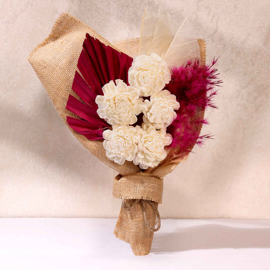 Ivory Blush Natural Dried Flowers Bouquet | Eternal Blooms