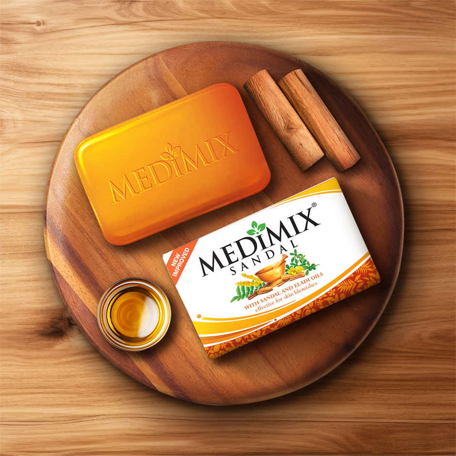 Medimix Sandal Ayurvedic Bathing Soap Enriched with Sandal & Eladi Oil for Skin Blemishes