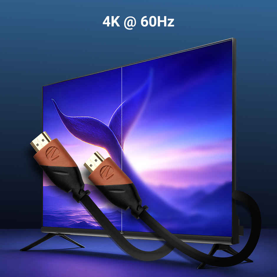 Zebronics HDMI 2.0 Cable, 3m, 4K/60Hz, 18Gbps, ARC, 3D, CEC, Male to Male HAA3020A