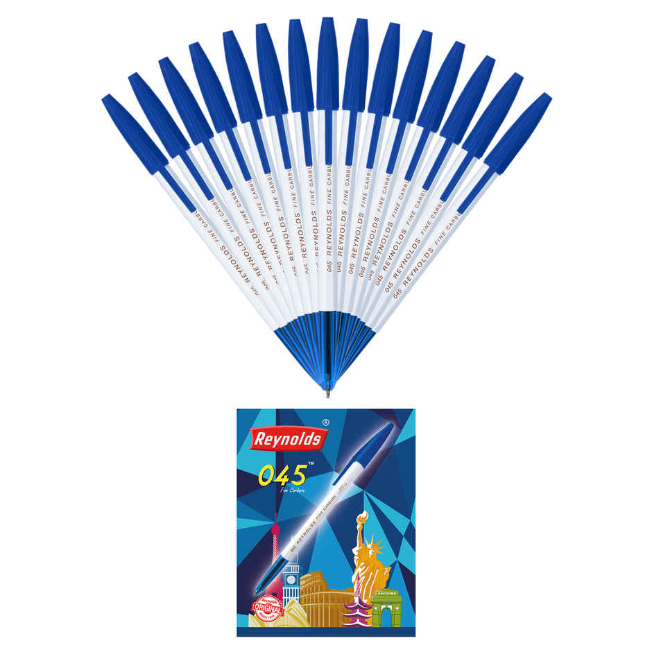 Reynolds 045 Ball Pen Set Blue Pens Pouch