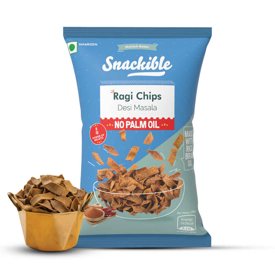 Snackible Desi Masala Ragi Chips | High Fibre, No Palm Oil