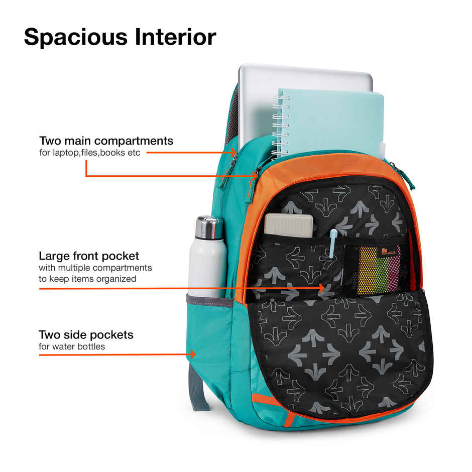 Nasher Miles Backpack for Unisex | Laptop Backpack | Casual Physics | Green - 31L