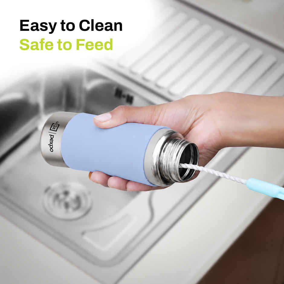 Go24 | Pexpo Jack & Jill Stainless Steel Baby Feeding Bottle Leak Proof | Blue - 250 ml