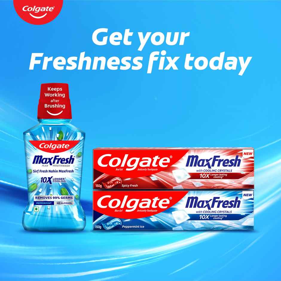 Colgate Plax Pepper Mint Mouthwash, 0% Alcohol, Antibacterial Mouth Wash for Bad Breath
