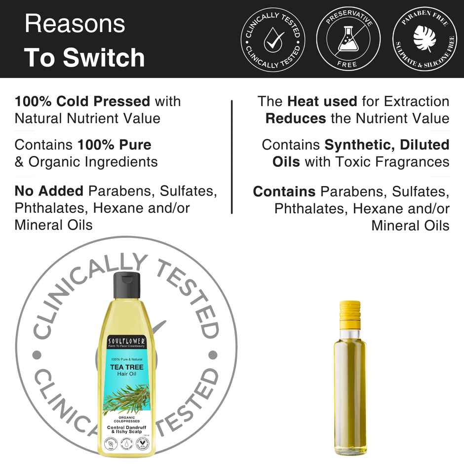 Soulflower Tea Tree Scalp and Anti Dandruff Hair Oil